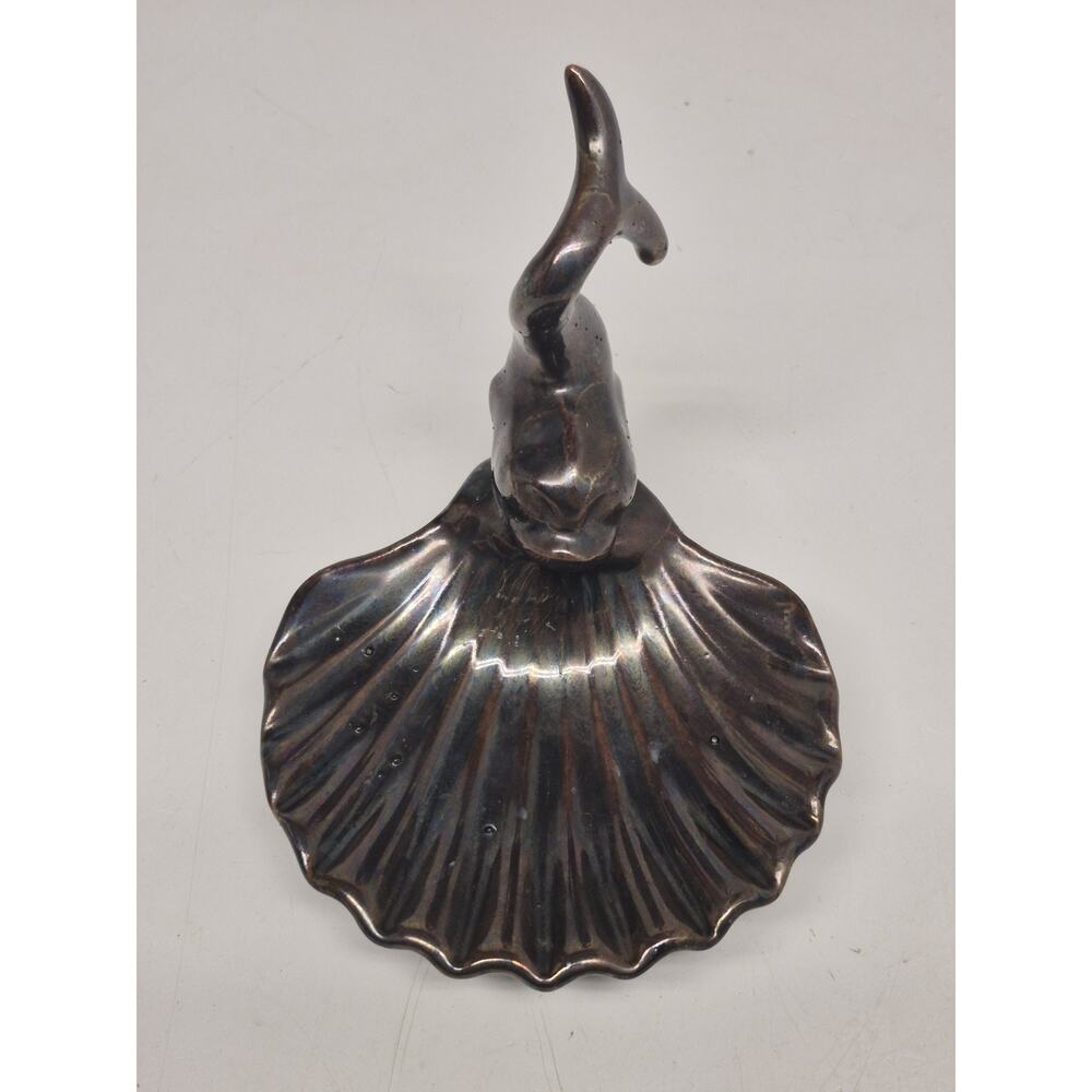Soap Dish Holland Mold Dolphin On Sea Shell Brown Gold Tone